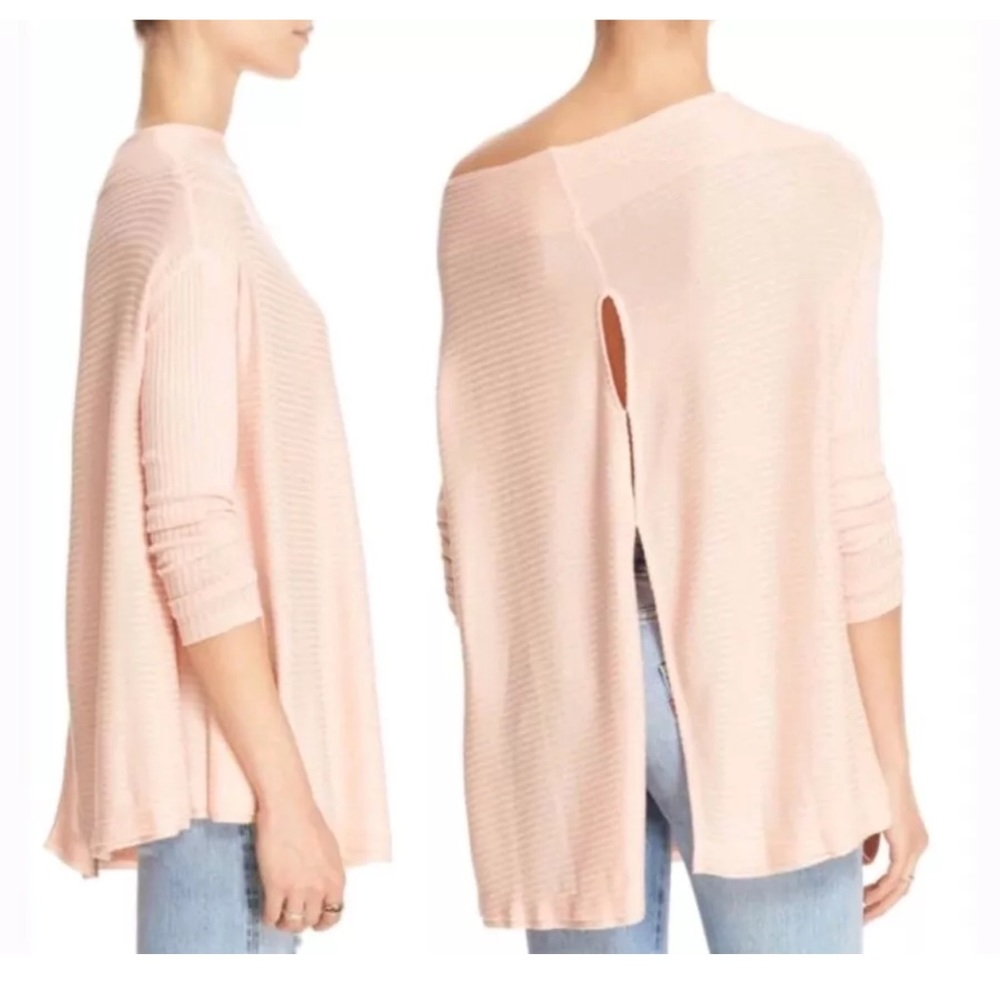 We The Free “Lover” Ribbed Split Back Knit Sweater